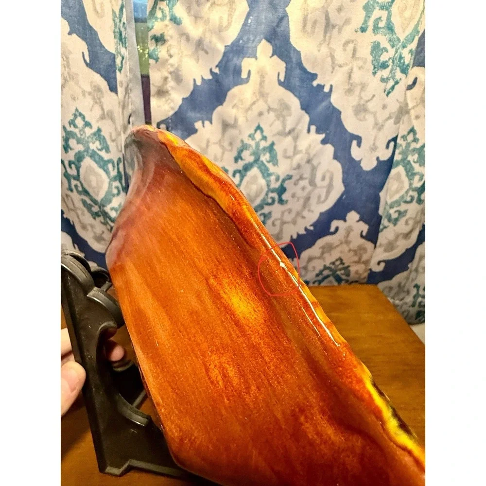 Vintage Hand Crafted Hand Glazed‎ Orange~Red~ FISH SERVING PLATTER-DECOR